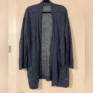 Beautiful POLO Ralph Lauren linen blend blue long cardigan size M (SKU C114)